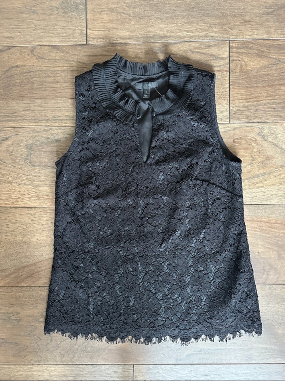 J.Crew Lace Ruffle Neck Blouse